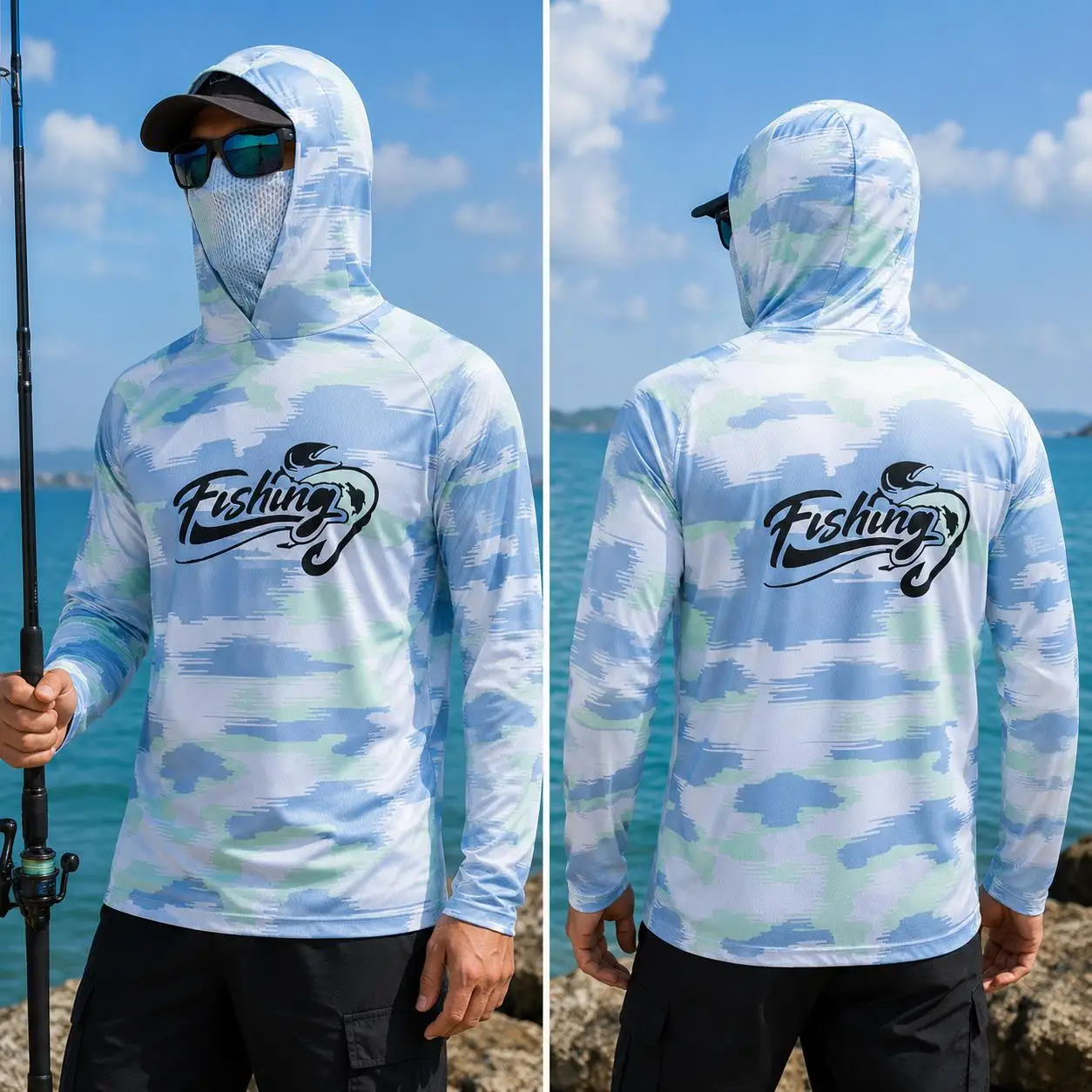 Mens Fishing Hooded Shirt UPF5 - Fishing review and price